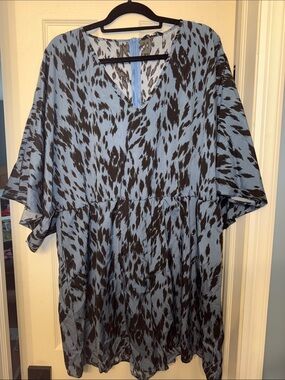 BloomChic Blue and Black Animal-Print romper